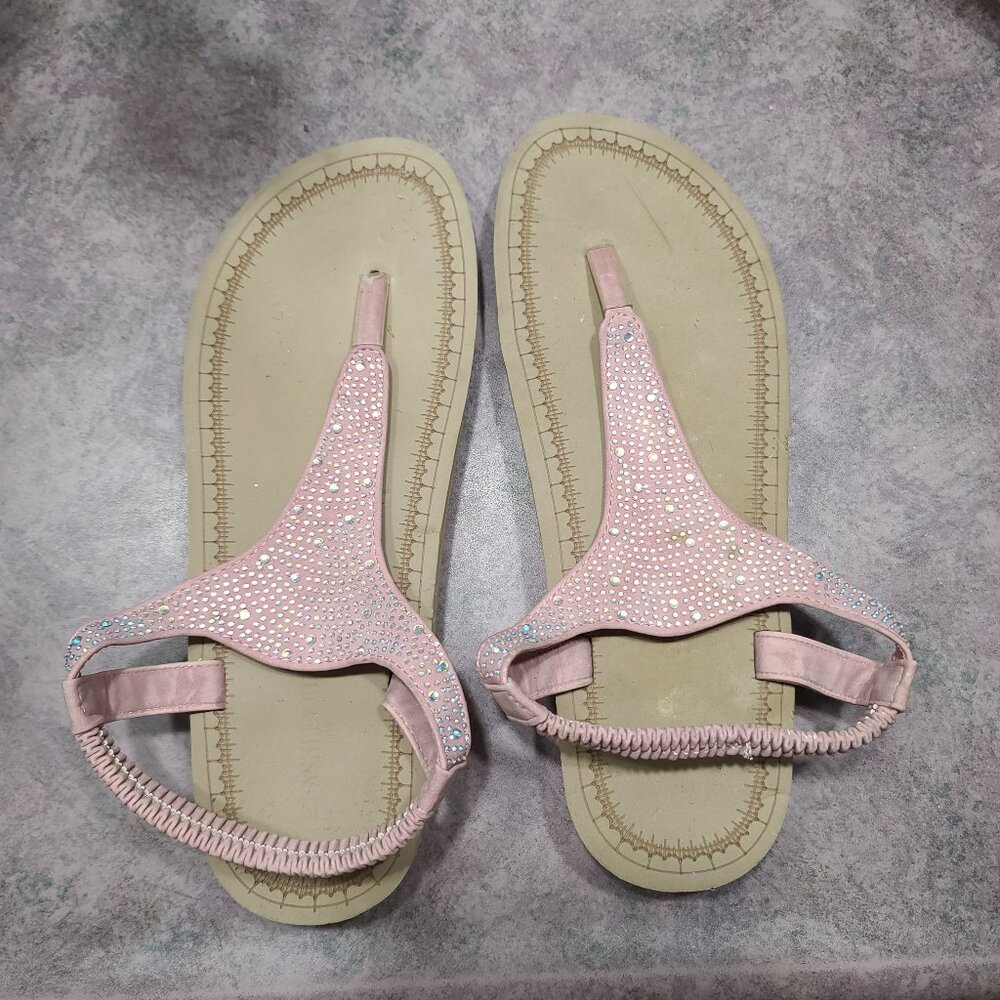 Ashley Blue Comfort embellished rhinestone sandal Pink size 10